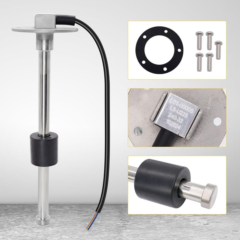 OXCANO 240-33 ohms 9"(225mm) Fuel Sending Unit Marine Boat Gas Tank Sender Fuel Gauge Sending Unit Sensor for Truck Car Fuel Water Level Gauge Sensor Stainless Steel Fuel Gas Tank Sender - Image 5